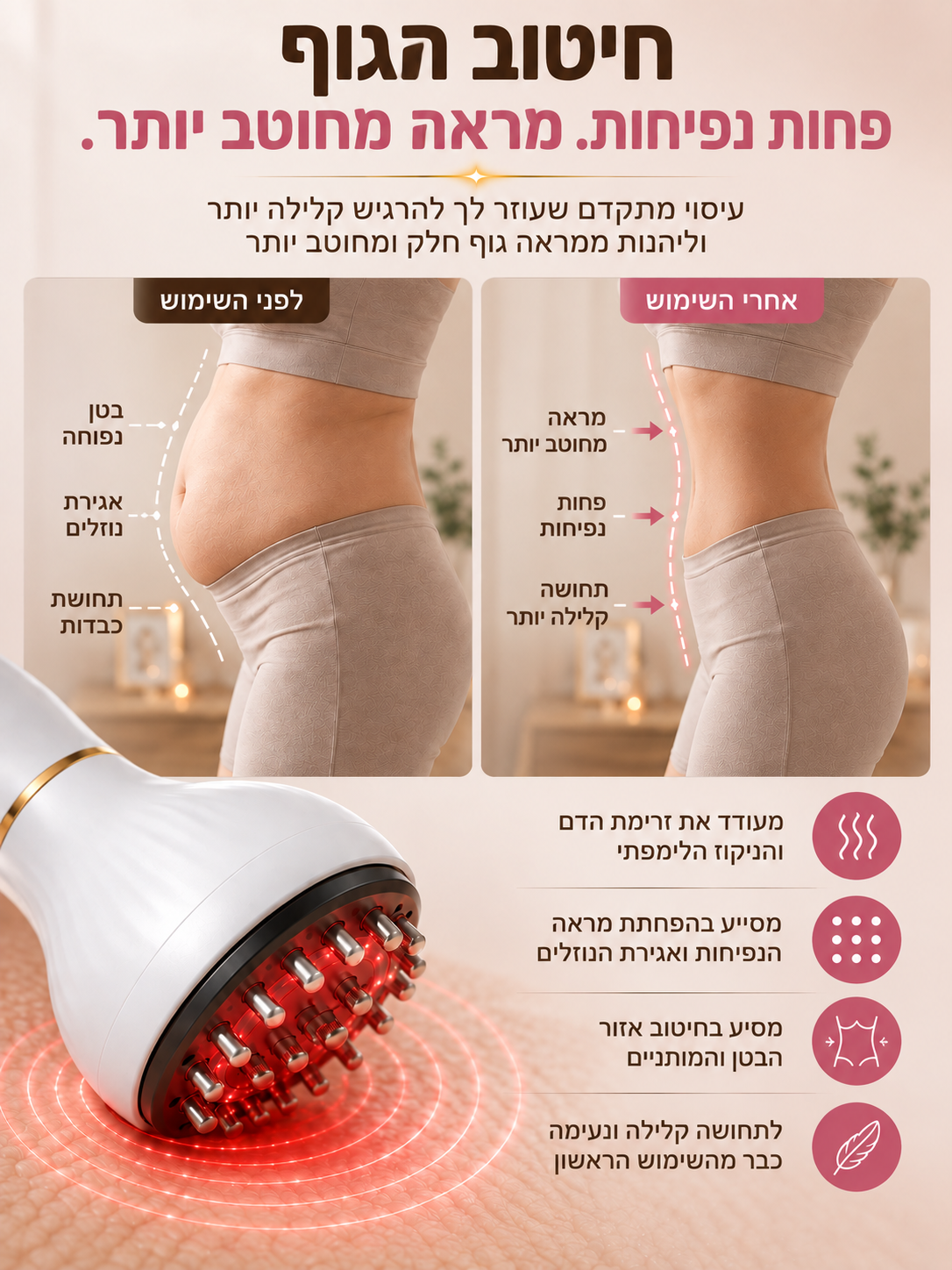 מכשיר לחיטוב הגוף והפחתת מראה הצלוליט