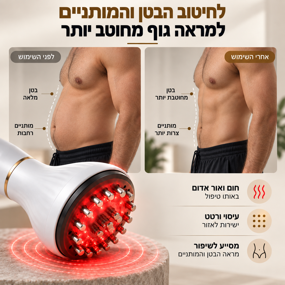 מכשיר מובינה לחיטוב הבטן והמותניים לגברים