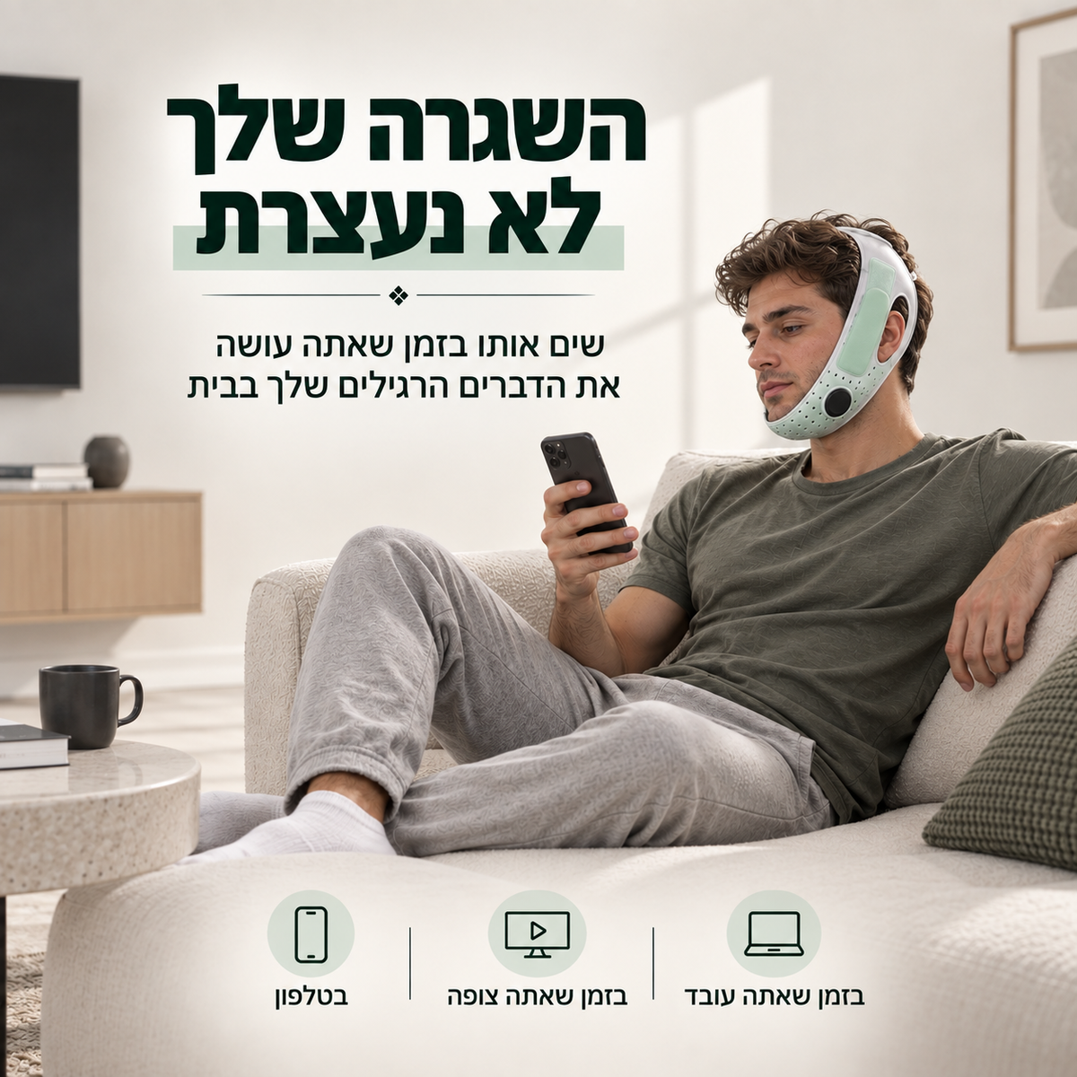 מחטב סנטר כפול להדגשת קו הלסת ולהפחתת הסנטר הכפול (לגברים)