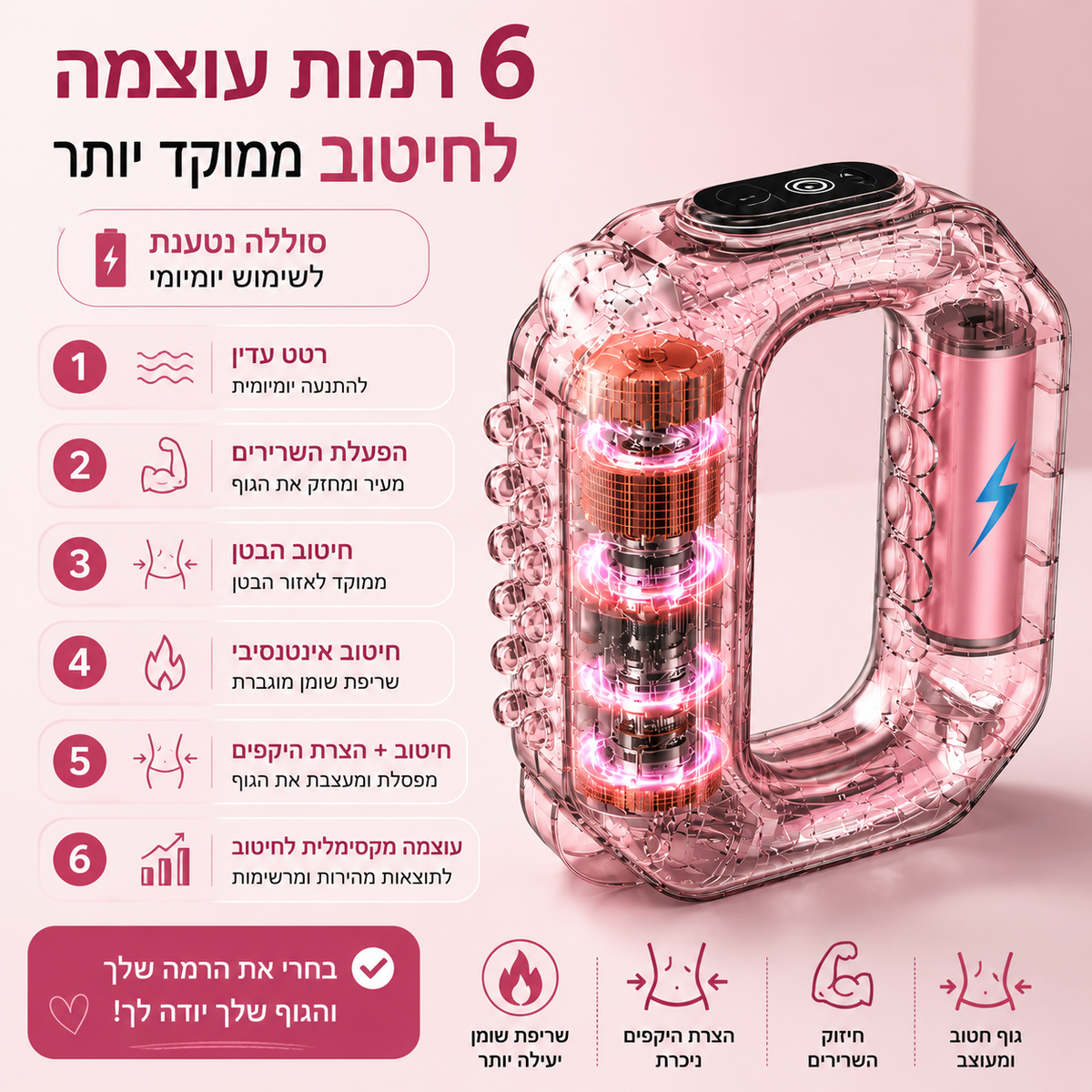 מכשיר רטט לשריפת שומנים בבטן ובגוף